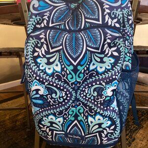 Vera Bradley quilted blue island medallion backpack